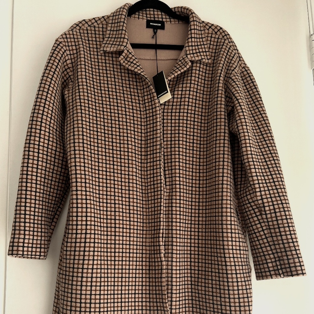 MONROW Long Coat Cardigan with Pockets Spring 2022 With Tags